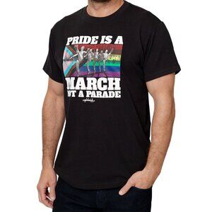 The Phluid Project "Pride Is a March Not A Parade" T-Shirt, Black, Size L, NWT